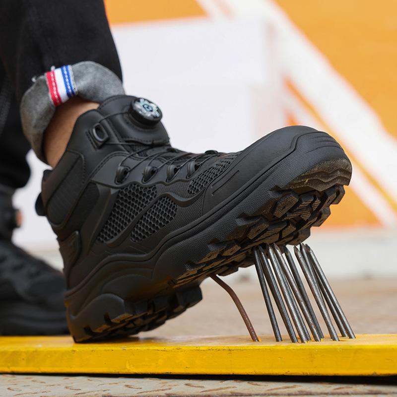 Rotating button Work Boots Indestructible shoes Men Puncture-Proof Safety Shoes Work Sneakers Steel toe shoes Security Boots New