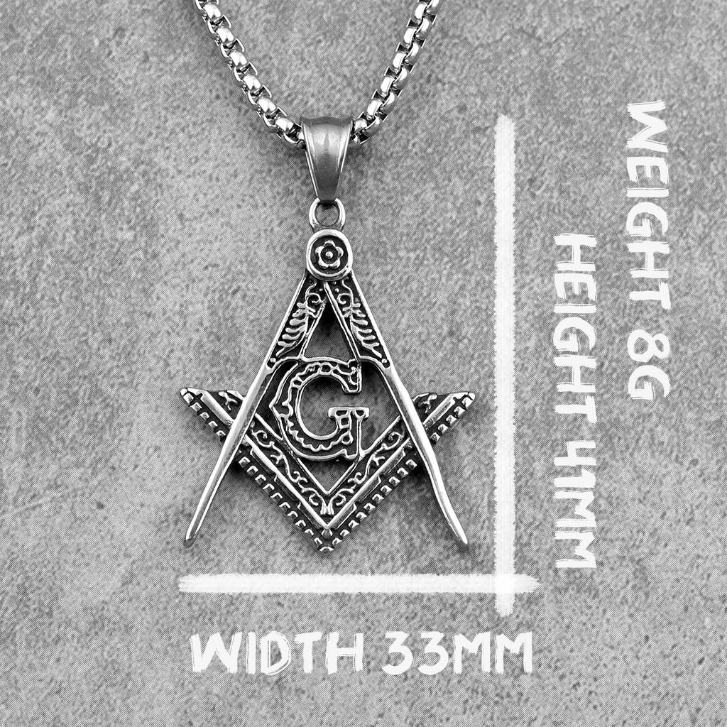 Freemason Masonic Stainless Steel Men Necklaces Pendants Chain Simple Punk for Boyfriend Male Jewelry Creativity Gift Wholesale
