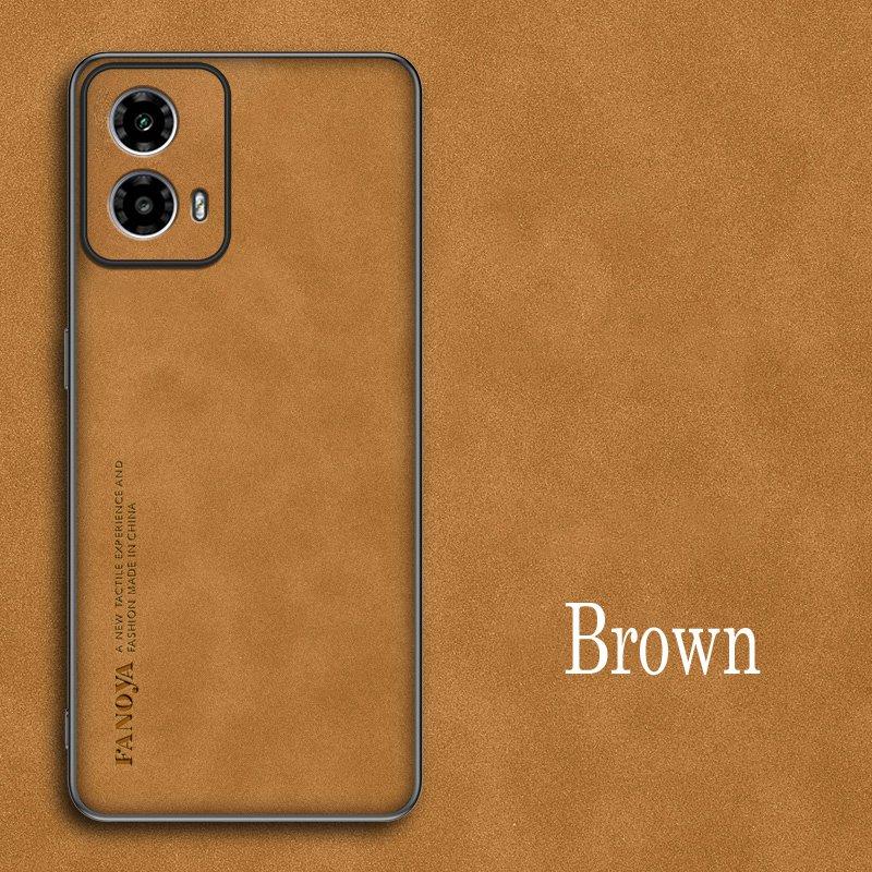 

For Moto G15 Power G05 Luxury Sheepskin Leather Shockproof Silicone Case For Motorola Moto G85 G75 G45 G55 G35 5G Phone Cover For Moto G05 коричневый