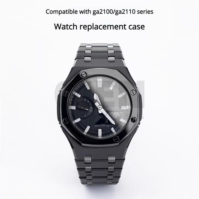 GA2100 Mod Kit Steel Case Strap For Casio G-SHOCK GA-2100 GA-2110 GA-B2100 Modified Metal Watch Bezel Watchband Set Accessories