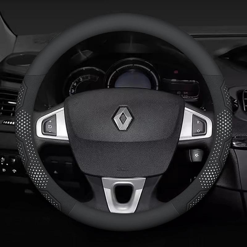 Für Renault Clio Megane 3 Scenic Laguna Logan Kadjar Kangoo Sandero CAPTUR DUSTER Karbonfaser Wildleder Auto Lenkradbezug