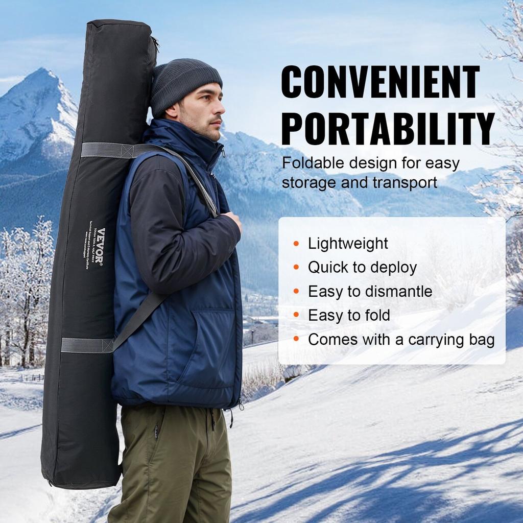 Portable Ice Shelter, 6-8 Person Pop-Up Ice Fishing Tent, 70 Square Feet Fishable Area, Ice Shanty for Winter Fishing, Waterproof Oxford Ice Cube with