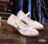 Maogu Tacco Quadrato Grosso Scarpe Nere con Tacco Alto da Donna Bocca Bassa 2024 Primavera Estate Nuovo Ricamo Cinese Scarpe di Stoffa Décolleté