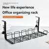 New Undertable Storage Rack Computer Desk Wire Organizer Without Perforated Metal Cable Tray Kitchen Storage Accessories