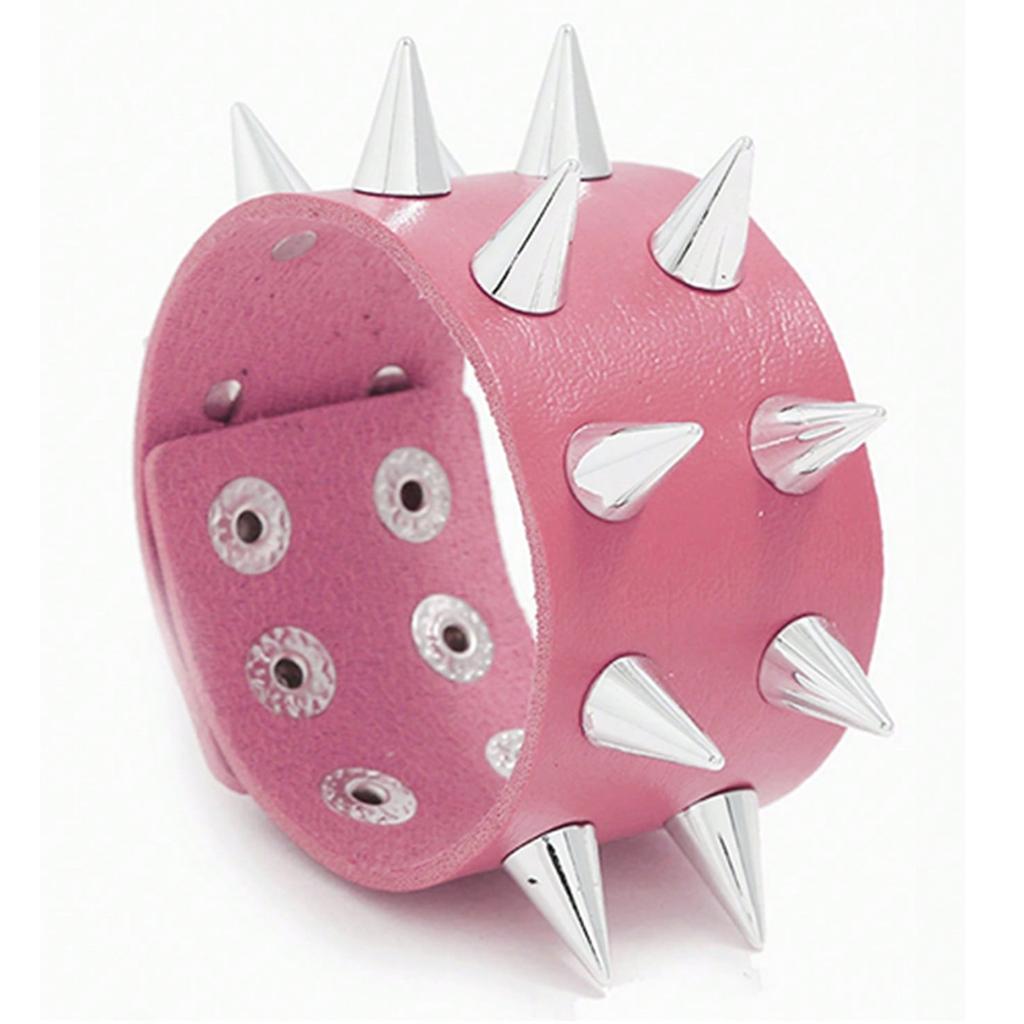 1 Punk Pink Rivet Creative Bracelet, Perfect Gift For Daily Holiday Parties, Halloween Carnival Performances, Rock And Roll