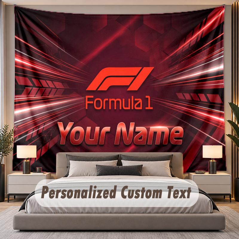 Custom Name Text Tapestry F1 Personalized Polyester Wall Tapestry For Bedroom And Room