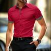 Camicia alla moda a maniche corte da uomo con pois a tinta unita Comoda stile hawaiano Casual Abbigliamento da uomo per l'estate