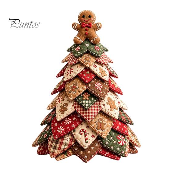 Kits de Manualidades para Decoración del Hogar DIY Kit de Árbol de Navidad de Tela Acolchada, Set de Costura Patchwork Vintage Actividades Educativas Decoración de Mesa para Niños, Hecho a Mano