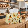 1pc Modern Graphic Pattern Tissue Box with Honey Bee Bumblebee Honeycomb-Fabric Napkin Storage Organizer for Kitchen,Car,Elegant Decorative Box,Purpos