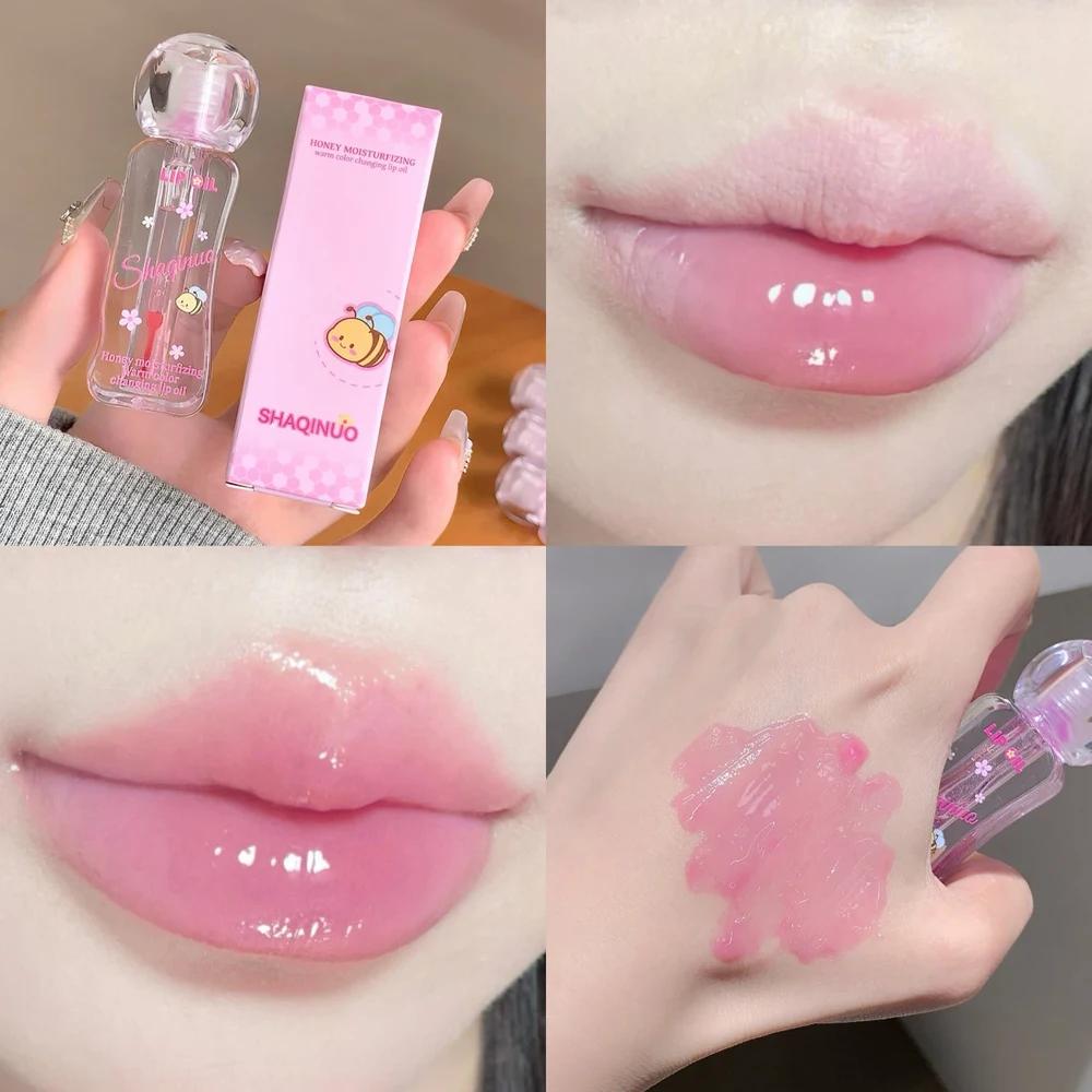 Honey Moisturizing Temperature Change Lip Oil Shakinuo Gloss Line Reduction 1 Pcs 01