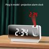 1 PZ sveglia con display a specchio LED, proiezione dell'ora, funzione di memoria allo spegnimento (per spina in uso, senza batteria)