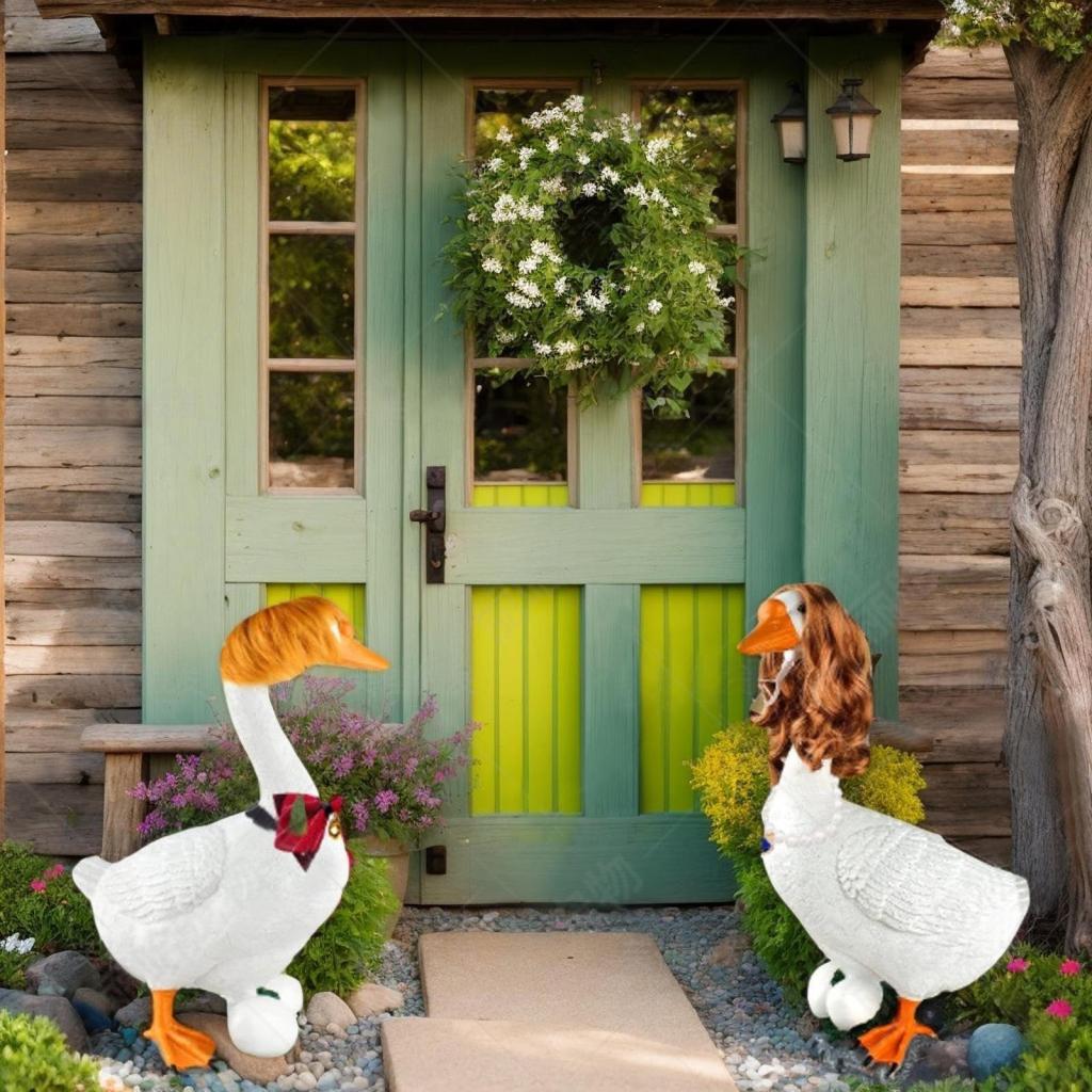 Pet Goose Wig Collar & Pearl Necklace Dress-up Set