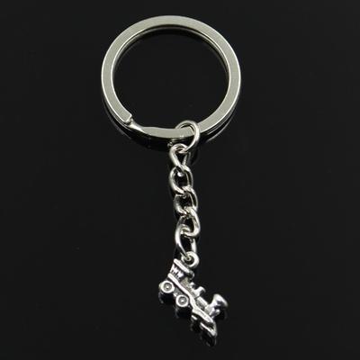 LLavero de 30mm a la moda, llavero de Metal, joyería, Color bronce antiguo, plateado, tren de doble cara, colgante de 17x12mm