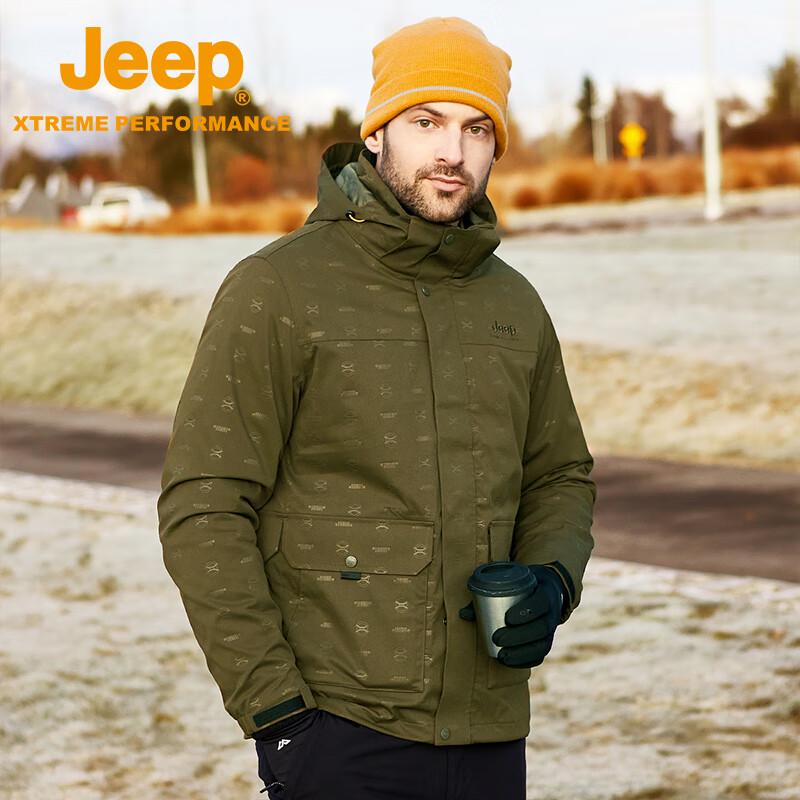 JEEP Men s 2-in-1 Fleece Lined Windbreaker Jacket L