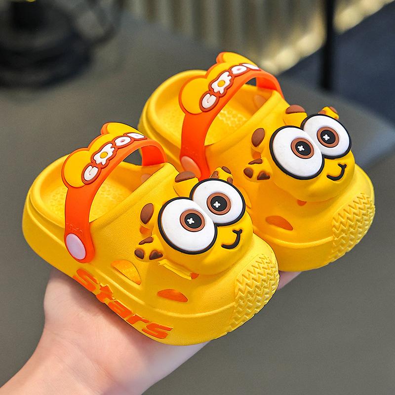 Pantofole per bambini, estive, per bambine, da interno, con suola morbida e antiscivolo, con cartoni animati, carine e fresche, per ragazzi, scarpe da spiaggia con fori.
