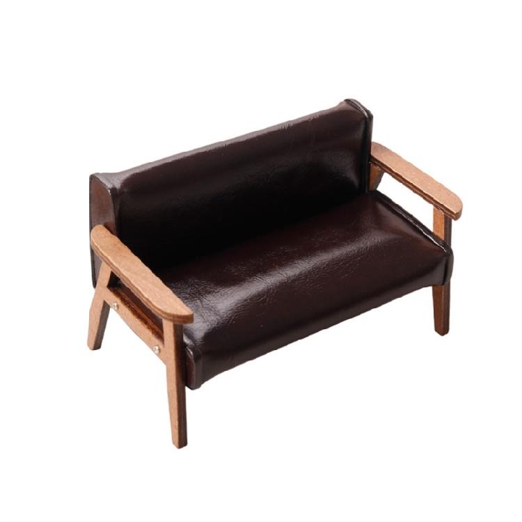 Multipurpose Miniature Sturdy Leather Sofa for Dollhouses 1 12 Scale Toy Set Living Room Furniture Toy Accessory