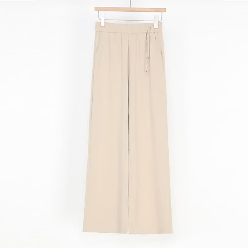 Xuexi Women s Ice Silk Wide-Leg Casual Pants 4XL