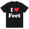 2026 Neues Sommer Lustiges Ich Liebe Füße Grafikdruck T-Shirt Damen Humor Witz Zitat T-Shirts Baumwolle Lässig Rundhals T-Shirts Streetwear