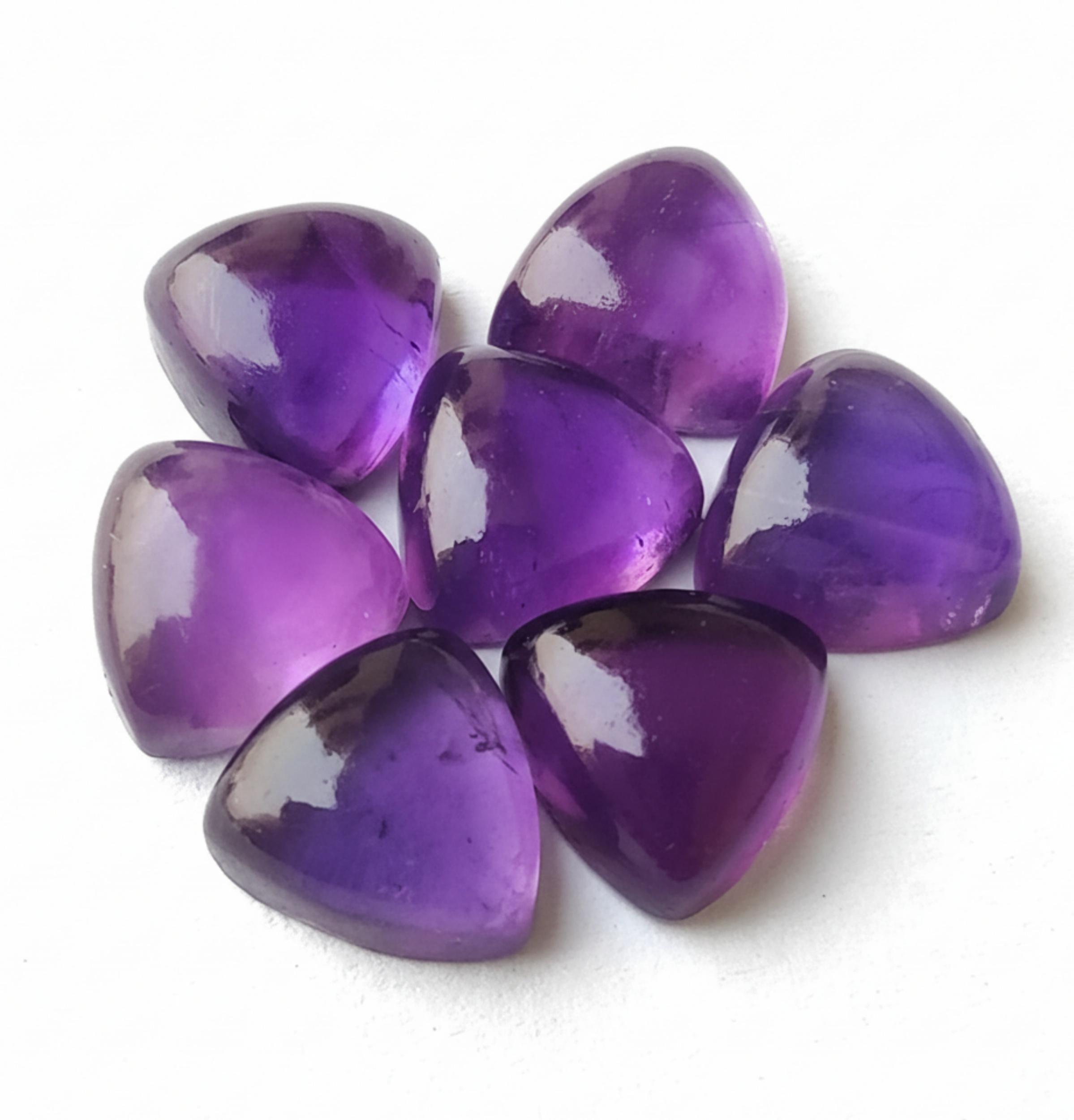 

Natural Amethyst Trillion Cabochon Loose Gemstone Deep Purple - AAA Grade 5mm