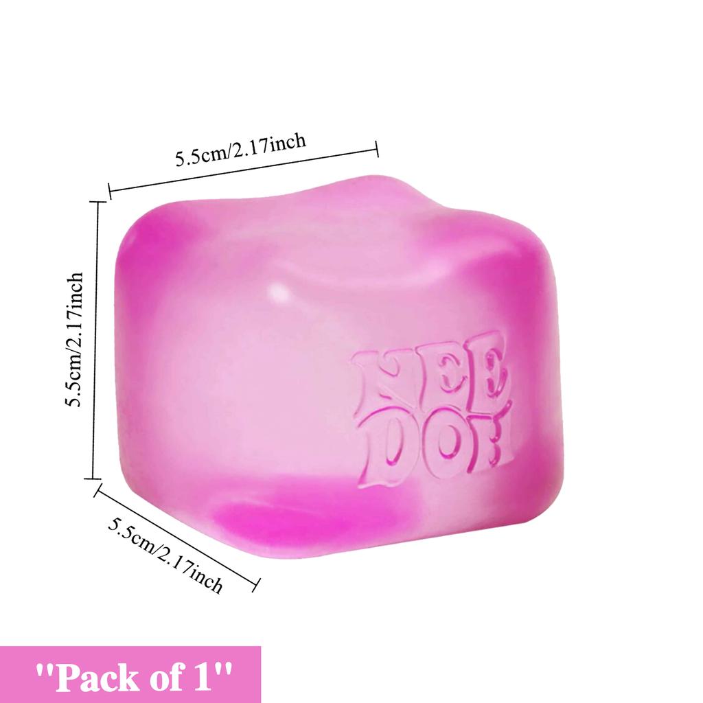 Needoh Nice Cube 2.17" Sensory Fidget Toy - Firm Solid Squishy Stress Ball For Anxiety Relief & Adhd Focus - Pack Of 1