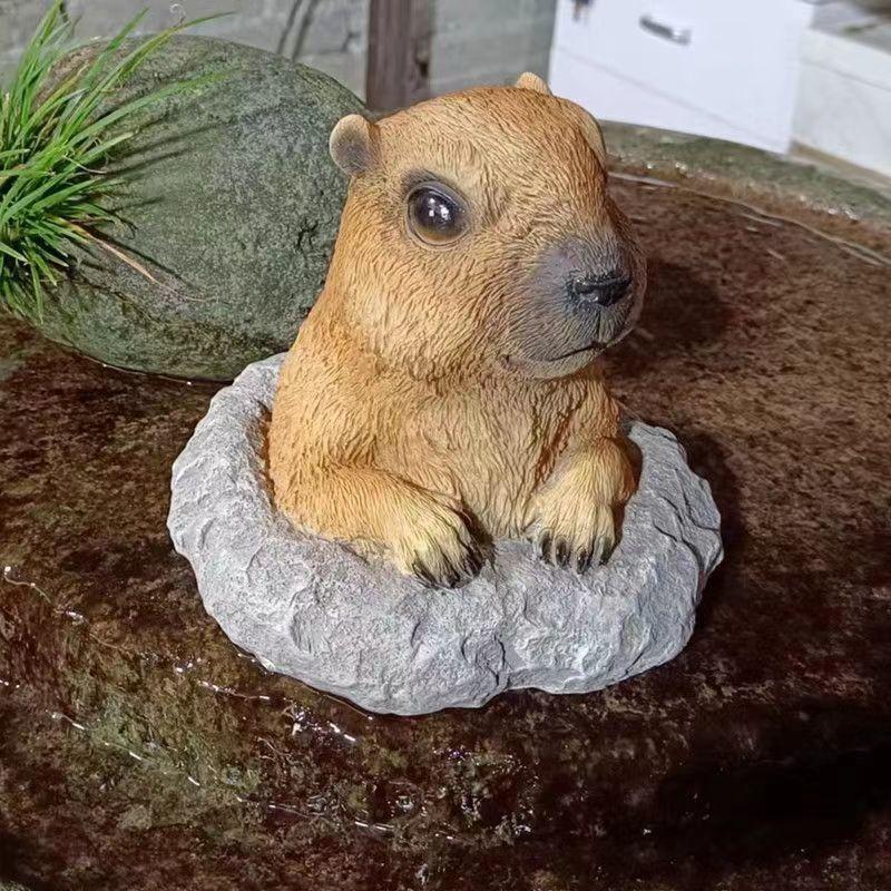 Simulation Animal Groundhog Cute Ornaments Outdoor Aarden Decoration Patio Balcony Arrangement Flower Pot Yard Gardening Decor