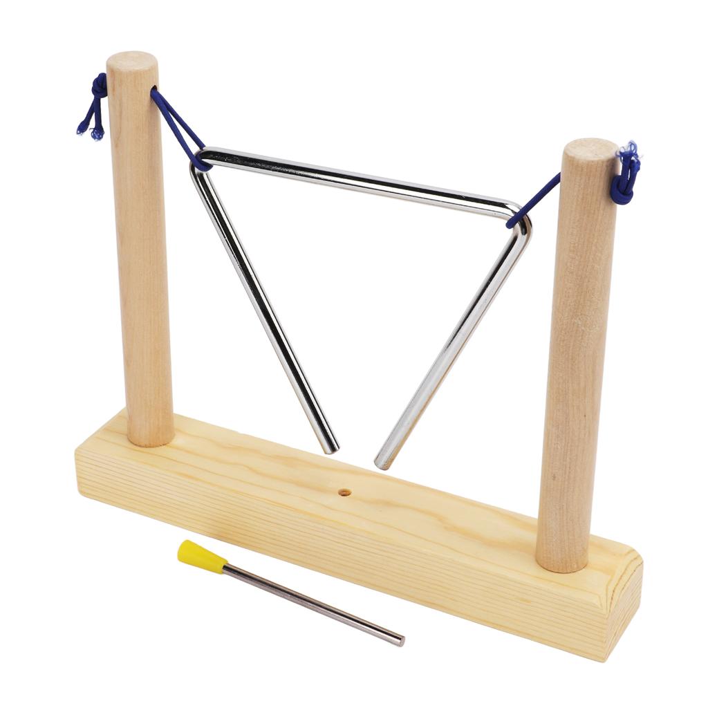 Hand Percussion Triangle Musical Instrument with Pine Frame for Performance Playing