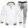 Mens Casual Tracksuit Long Sleeve Zip Jacket Pants Set Sportswear