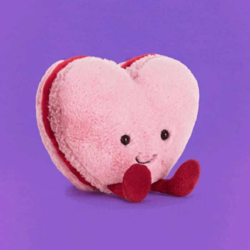 Peluche Macaron a Forma di Cuore Jc con Imbottitura in Cotone 3D per Regali di San Valentino