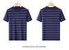 Men's Round Neck Short-Sleeved T-Shirt with Triacetic Acid & Color Woven Stripes