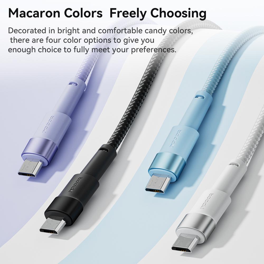 Toocki 2.4A Micro USB Cable for Samsung Redmi Fast Charging PD Quick Charge Micro Cable for Fan Earphone Charger USB Data Cord