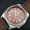 VINTAGE SEIKO 5 AUTOMATIC 7009A JAPAN MENS BROWN COLOR DIAL WATCH A708557-1