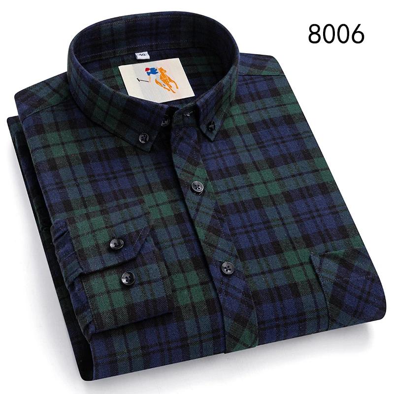 Flanell-Plaidhemden für Herren Klassischer Stil Langarm Umlegekragen Freizeitkleidung Täglicher Gebrauch Pflegeleicht Weiches Material Hemden