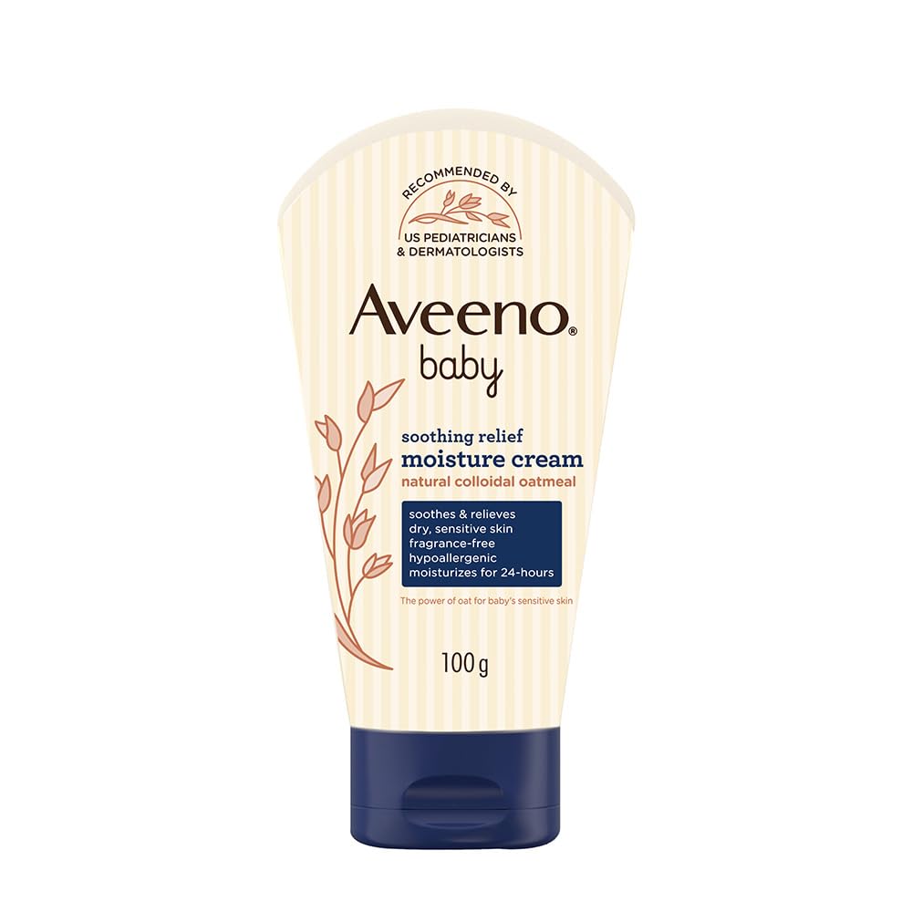 Aveeno Baby Soothing Relief Moisture Cream 100G | 24-Hour Protection Dry, Itchy, Sensitive Skin|Clinically Proven|Active Oats