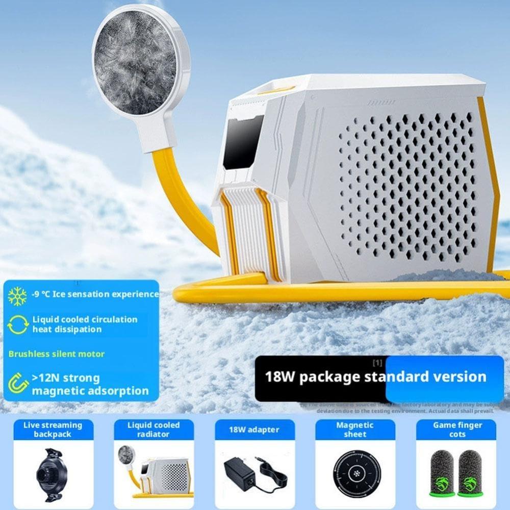 AI Liquid Cooling Phone Cooler, -9°C Magnetic Cell Phone Radiator with Digital Screen 12N Magnet, 36W Pro Version