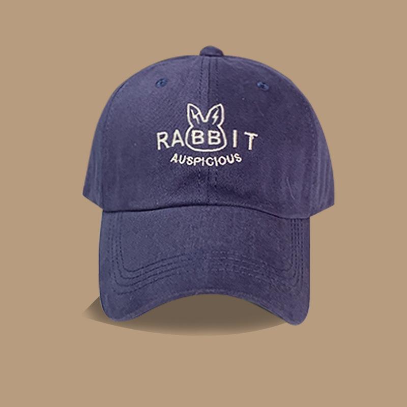 Spring New Letter Rabbit Cap Female Trend Brand Brown Hat Face Small Baseball Cap