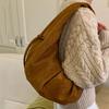 Retro Faux Suede Leopard Saddle Bag Trendy Shoulder Bag Fashion Underarm Bags Females Luxury Handbags and Purses