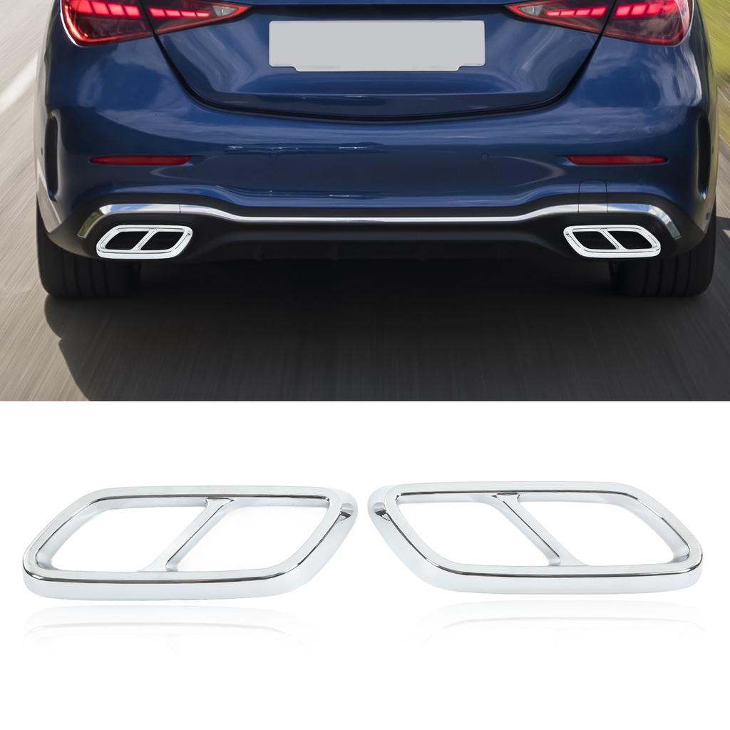 Pair Rear Exhaust Muffler Tail Pipe Cover Trim Replacement for Mercedes?Benz C?Class W206 2021 Up