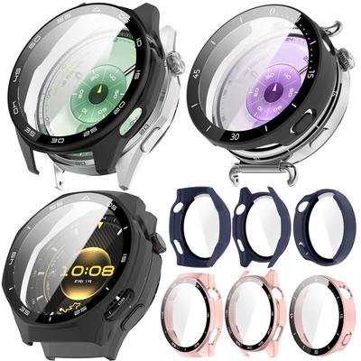 Tempered Glass Film with Case For Huawei Watch GT6 41mm 46mm GT6 Pro SmartWatch Around Screen Protector PC Bumper Cover