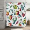 Colorful Fruit Print Shower Curtain Rustic Red Green Yellow Pattern Waterproof Bathroom Decor 72X78In (6 Pack Rings)