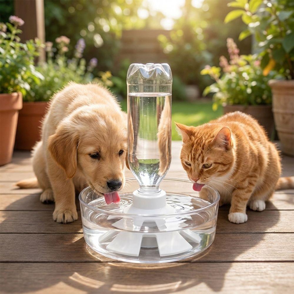 Anti-Slip Cat Water Bowl Anti Overturning Automatic Pet Feeder  Indoor Outdoor Use