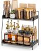 Counter Coffee Bar Organizer, Coffee Station Organizer for Countertop, Wooden Kitchen Counter Organizer
