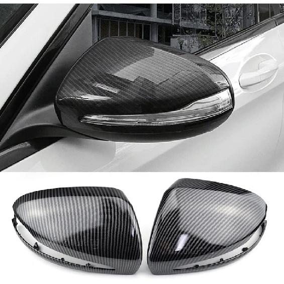 2Pcs LHD Car Side Rearview Mirror Caps Cover for Benz C E GLC Class W205 X253 W213 W222 2016- ABS Car Accessories (Glossy Black)