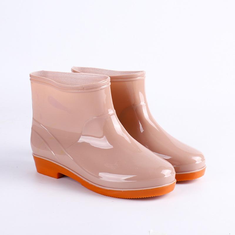 Short Tube Four Seasons Fashion Rain Shoes Women's Outer Wear Adult Rainproof Low Tube Work Car Wash Women's Rain Boots