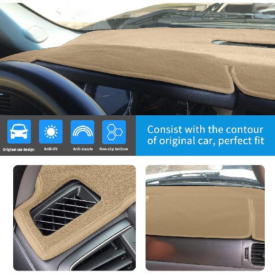 Dashboard Cover Dash Mat Compatible With 2007-2014 Chevy Chevrolet Tahoe Suburban,2007-13 Chevy Avalanche Silverado 1500 2500 3500 LTZ/GMC Sierra SLT