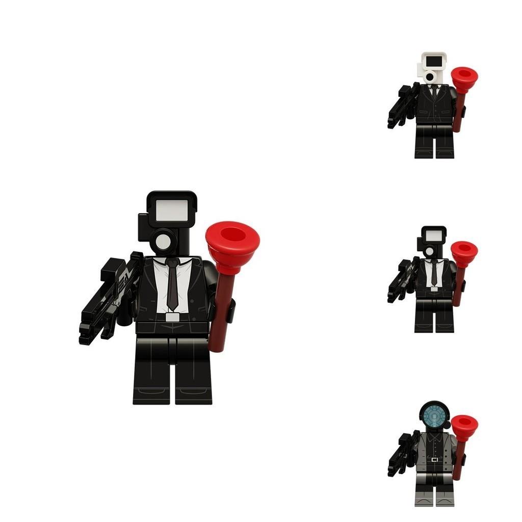 Toilettenmann Überwachungsfernseher Zusammengebaute Bausteine Spielzeug DIY Kunststoff ABS Material Kleine Partikelblöcke 0-38 Stück Nettogewicht 0,01 kg