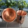 Handcrafted Vintage Copper Breakfast Tea Cup,Thickened Moscow Water Mule 350 Ml Juice Coffee Mug,Woven Handle Tea Cup Tableware