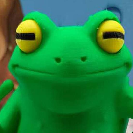 Figura de Sapo Impresa en 3D Divertida Linda Sapo Decoración de Escritorio Animal Coleccionable Escultura para Decoración de Estante de Hogar Oficina