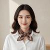 Flower Printed Silk Scarf Square Scarf Hair Band Retro Cotton Linen Square Scarf  Female