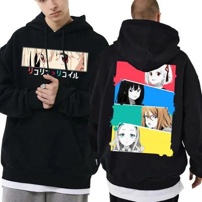 Manga Lycoris Recoil Chisato Nishikigi Takina Inoue Bedruckter Hoodie Anime Unisex Damen Fleece Hoodies Mode Sportswear Sweatshirt