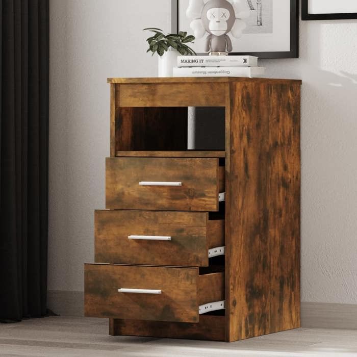 VidaXL Chest of Drawers Smoked Oak 40x50x76 Cm Engineered Wood 815093
